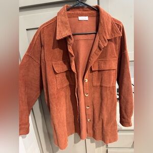 Women's Corduroy Jacket in Rust by Pink Lily